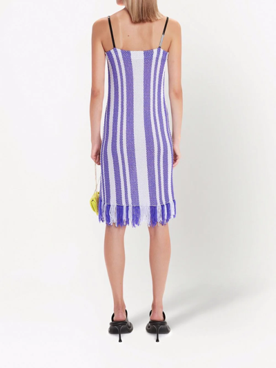 Shop Jw Anderson Fringe-detail Camisole Dress In Purple