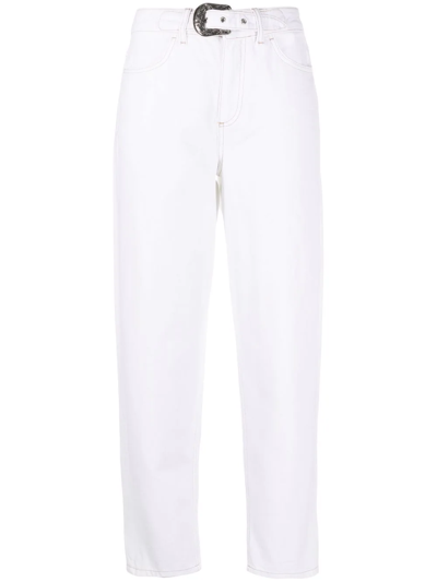 Shop Liu •jo High-waist Cropped Trousers In White
