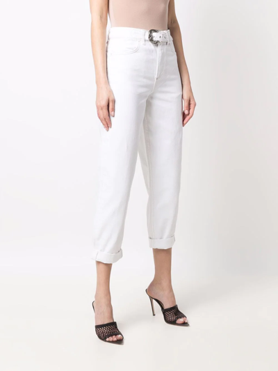 Shop Liu •jo High-waist Cropped Trousers In White