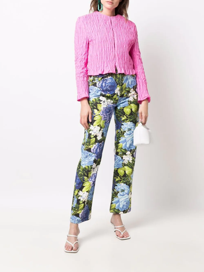Msgm Ruffle-detail Blouse In Pink