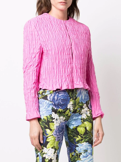 Msgm Ruffle-detail Blouse In Pink
