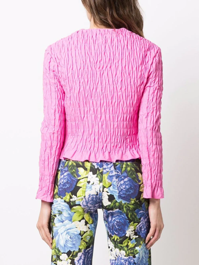 Msgm Ruffle-detail Blouse In Pink