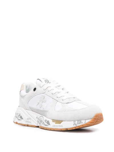 Premiata Low-top Panelled Sneakers In White