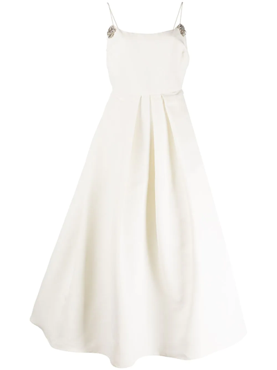 Shop Sachin & Babi Audra Crystal-embellished Flared Midi Dress In White