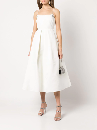 Shop Sachin & Babi Audra Crystal-embellished Flared Midi Dress In White