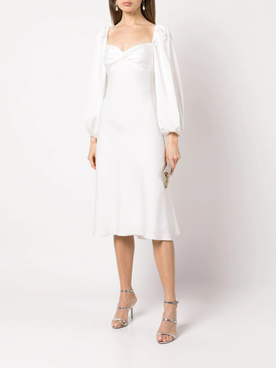 Shop Sachin & Babi Melody Balloon-sleeve Midi Dress In White