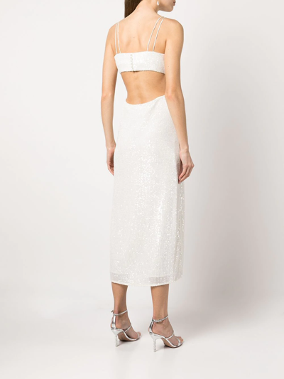 Shop Sachin & Babi Vivi Sequined Cut-out Midi Dress In White