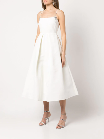 Shop Sachin & Babi Audra Crystal-embellished Flared Midi Dress In White