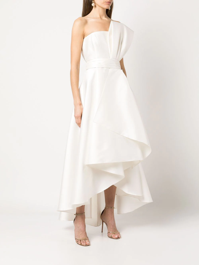 Shop Sachin & Babi Tara Draped Strapless Gown In White