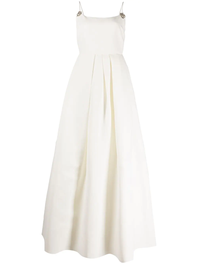 Shop Sachin & Babi Gwen Crystal-embellished Flared Gown In White
