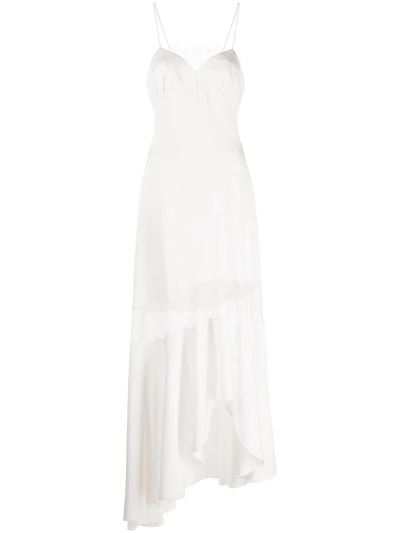 Shop Sachin & Babi Candace Lace-panels Asymmetric Slip Dress In White