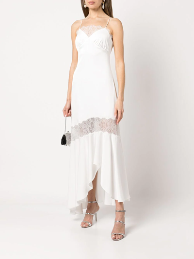Shop Sachin & Babi Candace Lace-panels Asymmetric Slip Dress In White