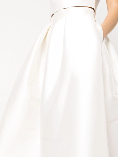 Sachin & Babi Leighton Flared Satin Midi-skirt In White
