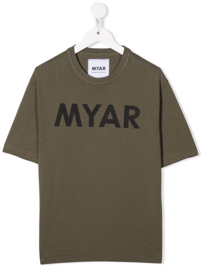 Shop Myar Logo-print T-shirt In Green