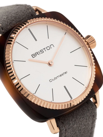 Shop Briston Watches Clubmaster Elegant 37mm Watch In White