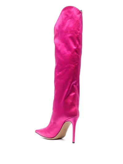 Shop Alexandre Vauthier Alex Satin Boots In Pink