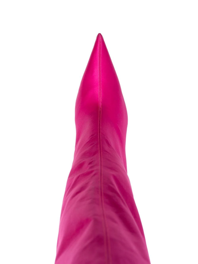 Alexandre Vauthier High Heels Boots In Fuxia Satin In Pink