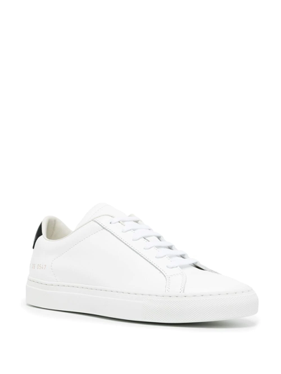 Shop Common Projects Retro Low Leather Sneakers In White