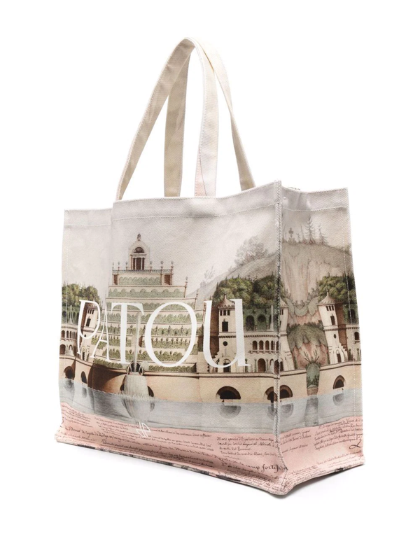 Patou Patou logo print tote bag - Neutrals