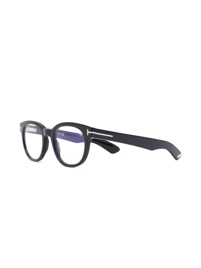 Shop Tom Ford Round-frame Optical Glasses In Black