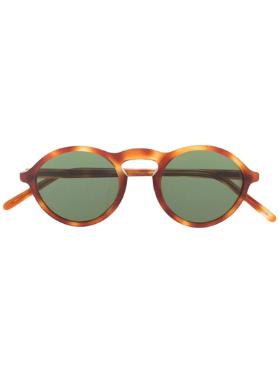 Shop Epos Round-frame Tortoiseshell-effect Sunglasses In Brown