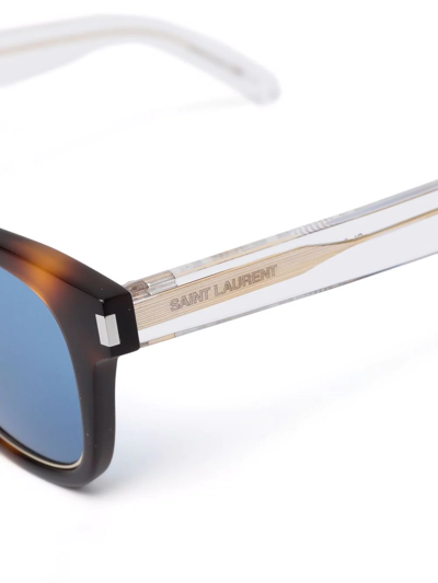 Saint Laurent Tortoiseshell Wayfarer-frame Sunglasses In Brown