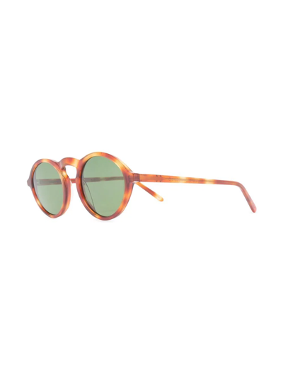 Shop Epos Round-frame Tortoiseshell-effect Sunglasses In Brown