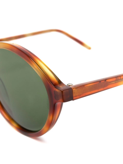 Shop Epos Round-frame Tortoiseshell-effect Sunglasses In Brown