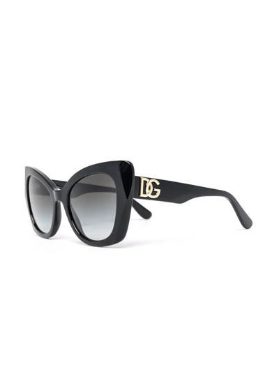 Shop Dolce & Gabbana Cat Eye-frame Sunglasses In Black