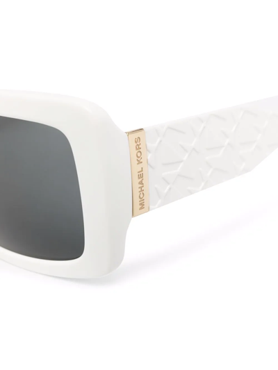 Michael Kors Corfu Rectangle-frame Sunglasses In White