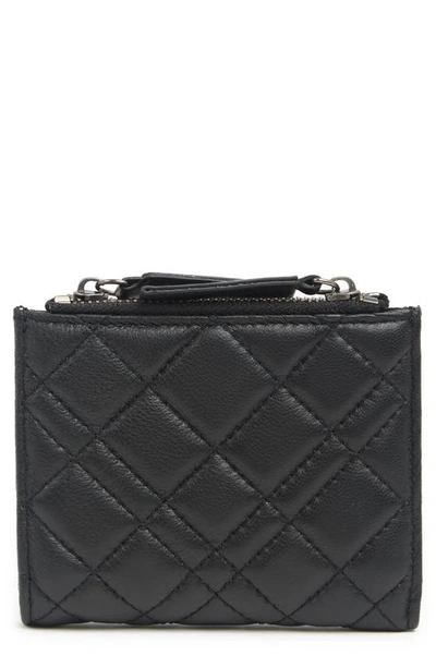 Shop Kurt Geiger Diamond Quilt Leather Bifold Wallet In Black