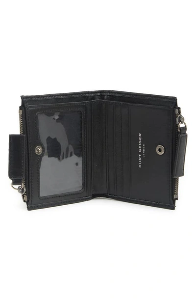 Shop Kurt Geiger Diamond Quilt Leather Bifold Wallet In Black
