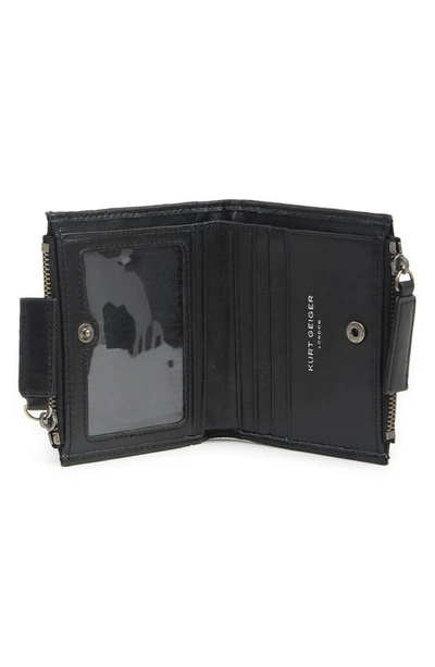 Kurt Geiger Diamond Quilt Leather Bifold Wallet In Black