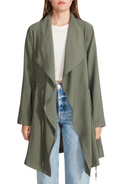 Shop Bb Dakota By Steve Madden Drape Collar Open Front Jacket In Surplus