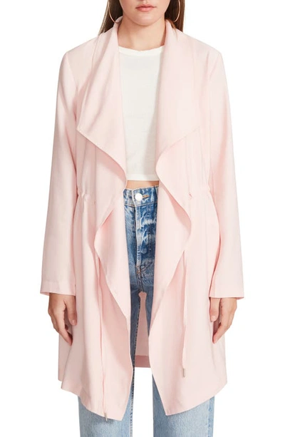 Shop Bb Dakota By Steve Madden Drape Collar Open Front Jacket In Rose Quartz