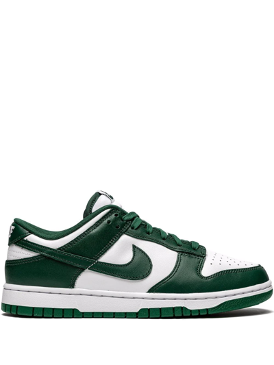 Shop Nike Dunk Low "team Green" Sneakers In White