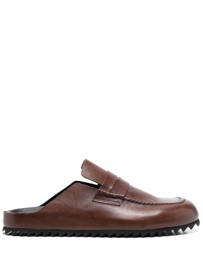 Shop Officine Creative Phobia Slip-on Loafers In Braun