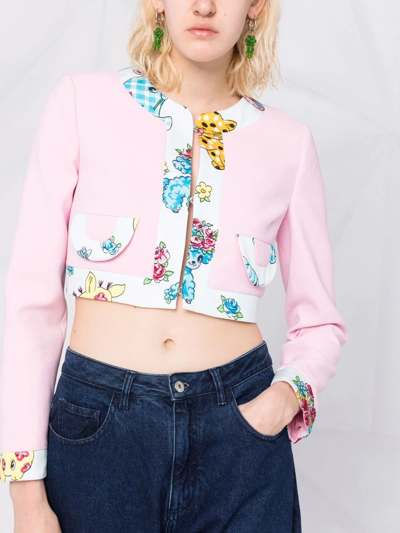 Shop Moschino Calico Animal-detail Crepe Jacket In Rosa