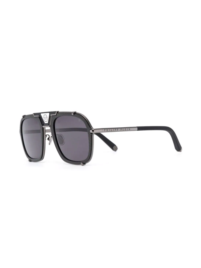 Shop Philipp Plein Signature Pilot Sunglasses In Brown