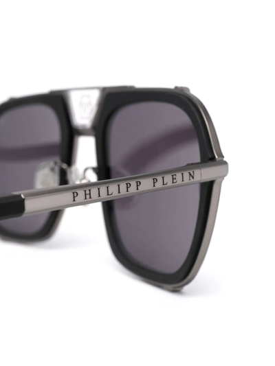 Shop Philipp Plein Signature Pilot Sunglasses In Brown