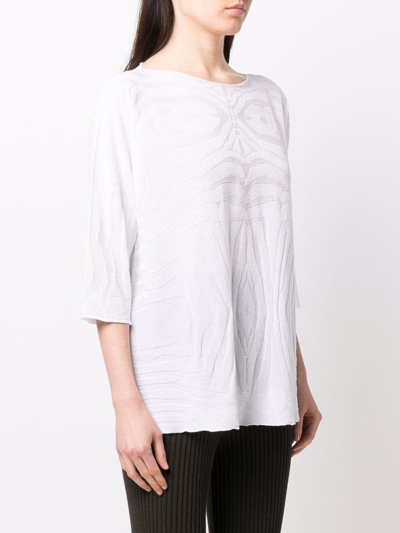 Shop Le Tricot Perugia Round Neck T-shirt In Weiss