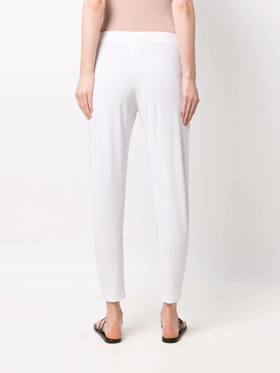 Shop Le Tricot Perugia Cropped Elasticated Trousers In Weiss