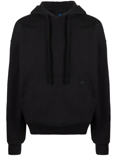 Shop Adidas Originals Logo-embroidered Hoodie In Schwarz