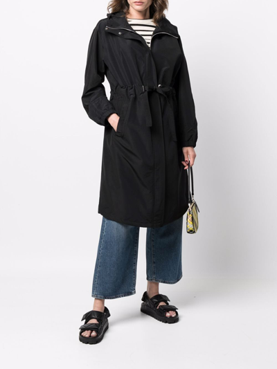 Yves Salomon Oversized Hooded Zip-up Coat In Schwarz