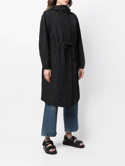 Yves Salomon Oversized Hooded Zip-up Coat In Schwarz