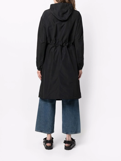 Shop Yves Salomon Oversized Hooded Zip-up Coat In Schwarz