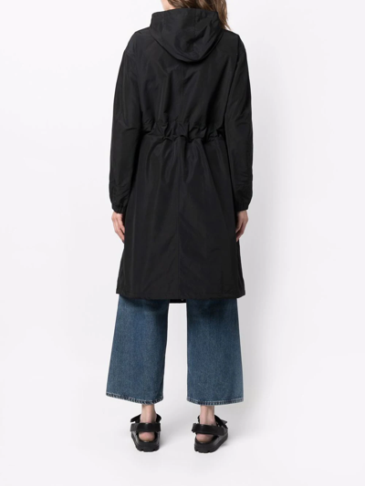 Yves Salomon Oversized Hooded Zip-up Coat In Schwarz