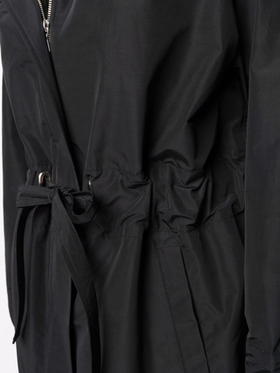 Shop Yves Salomon Oversized Hooded Zip-up Coat In Schwarz