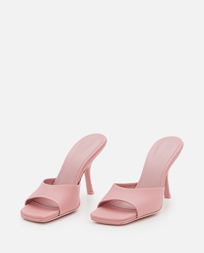 Shop By Far 90mm Mora Grained Leather Sandals In Pink