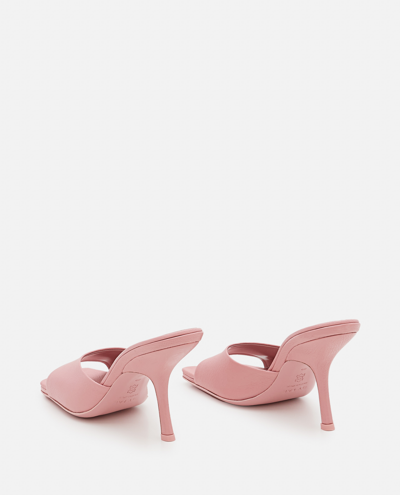 Shop By Far 90mm Mora Grained Leather Sandals In Pink